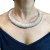 CHANEL choker necklace in gilt metal and rhinestones
