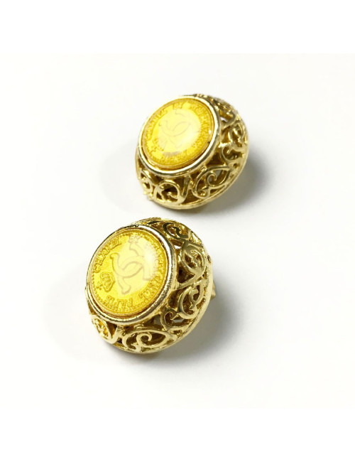 Boucles d'oreille clips CHANEL vintage dorés