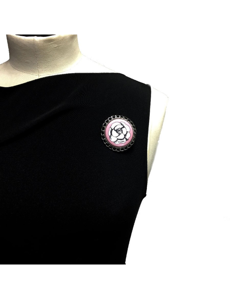 Broche CHANEL ronde Camélia 
