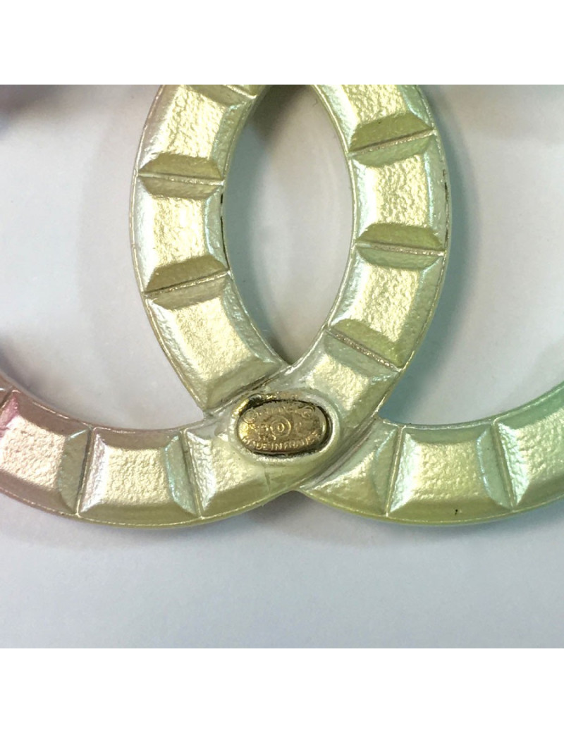 Broche CHANEL "CC" pointes de diamant tricolores