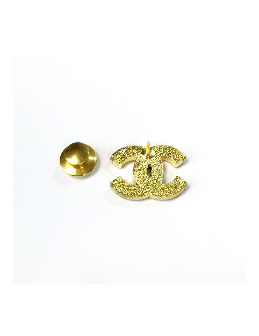 Pin's CHANEL 'CC' strass noirs et fuschia