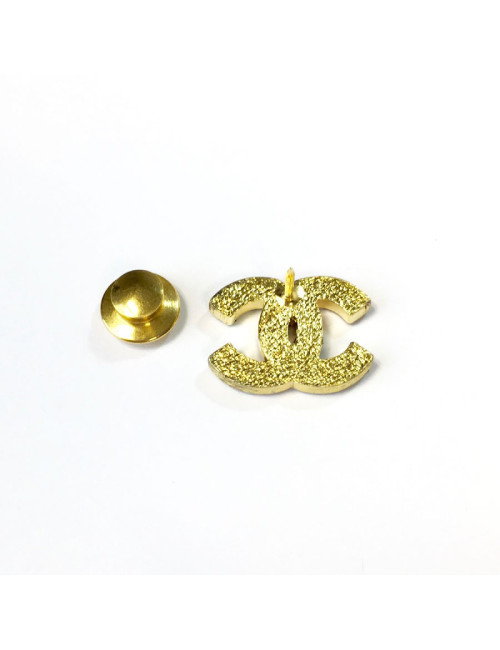 Pin's CHANEL 'CC' strass noirs et fuschia