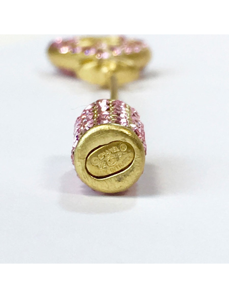 Epingle CHANEL coeur  rose avec brillants rose