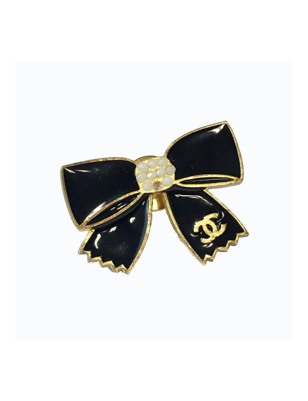 Pin's CHANEL noeud noir émaillé
