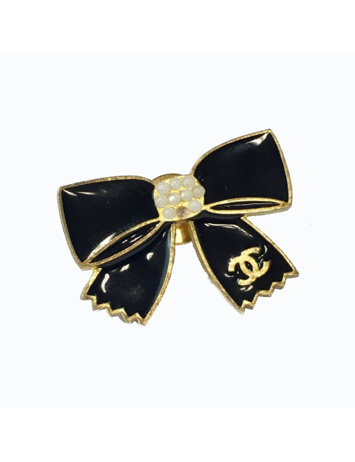 Pin's CHANEL noeud noir émaillé