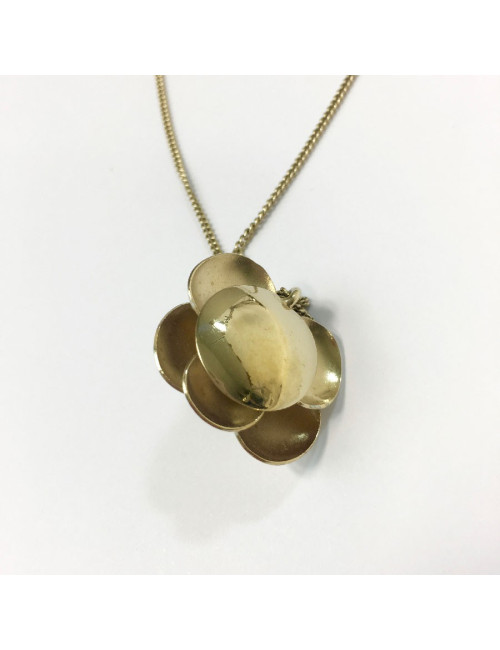 Collier CHANEL camélia émaillé beige