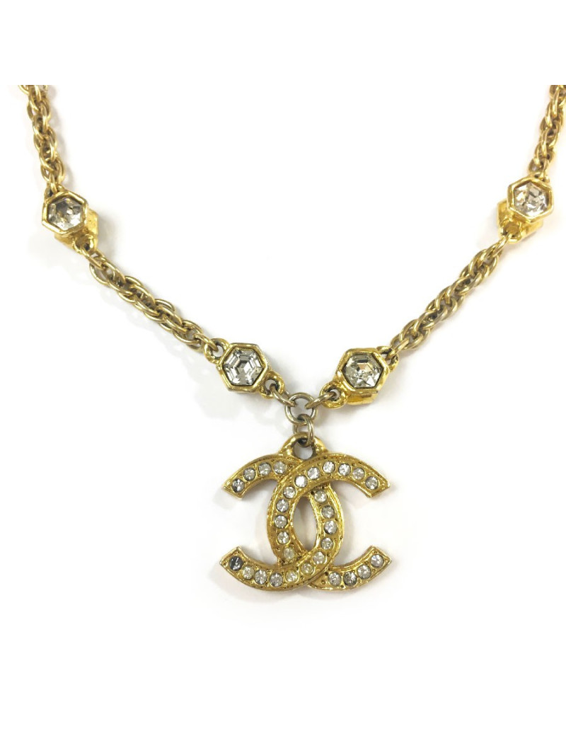CHANEL vintage chain necklace in gilt metal