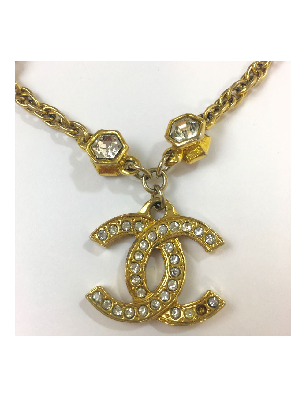 CHANEL vintage chain necklace in gilt metal