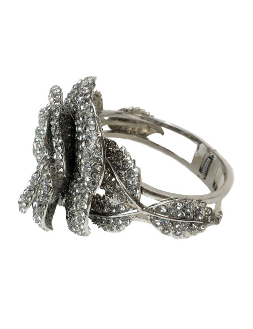 Broche CHANEL cercle noir et argent