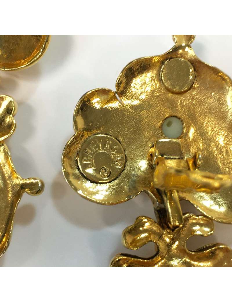 Boucles d'oreille clips ABBEYROAD pendantes dorées