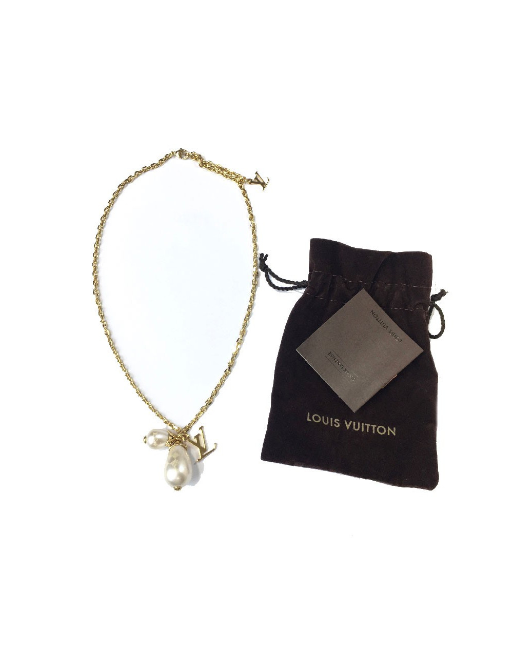 Collier LOUIS VUITTON avec une perle goutte nacrée