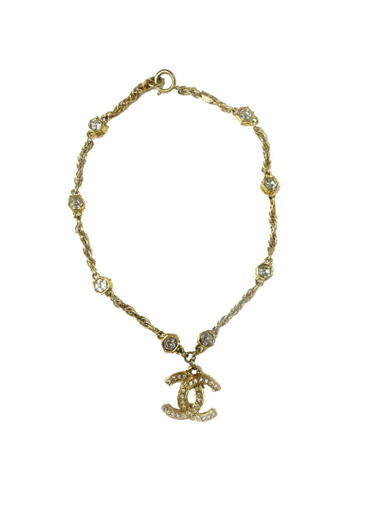 CHANEL vintage chain necklace in gilt metal