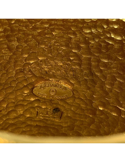 Manchette CHANEL Vintage en métal doré