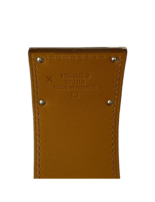 Manchette Kelly dog  HERMES alligator mat jaune mais