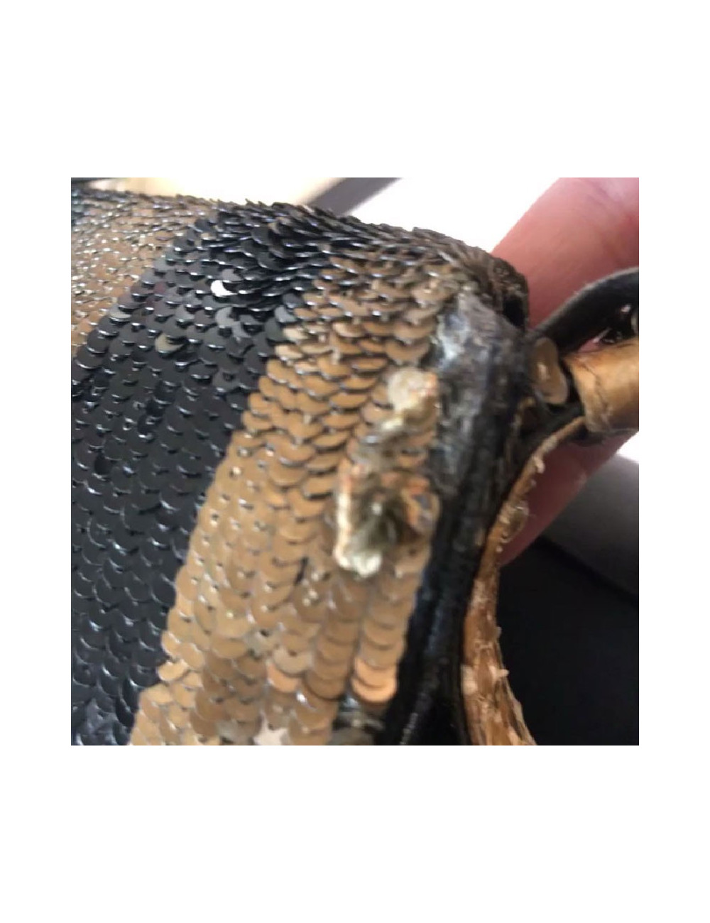 FENDI baguette bag in black, bronze and gold sequins