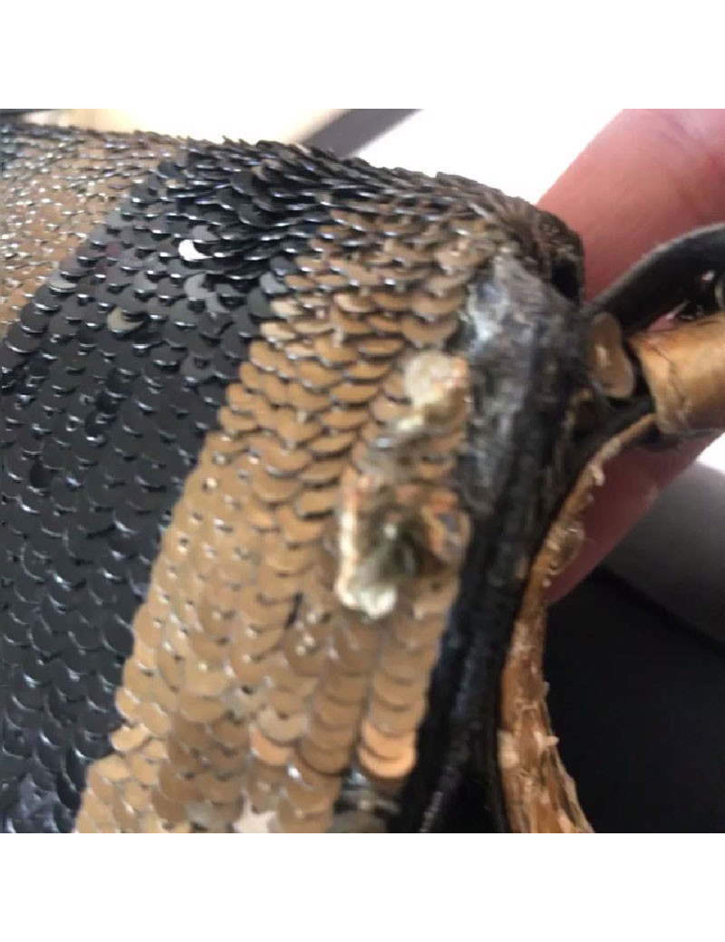 FENDI baguette bag in black, bronze and gold sequins