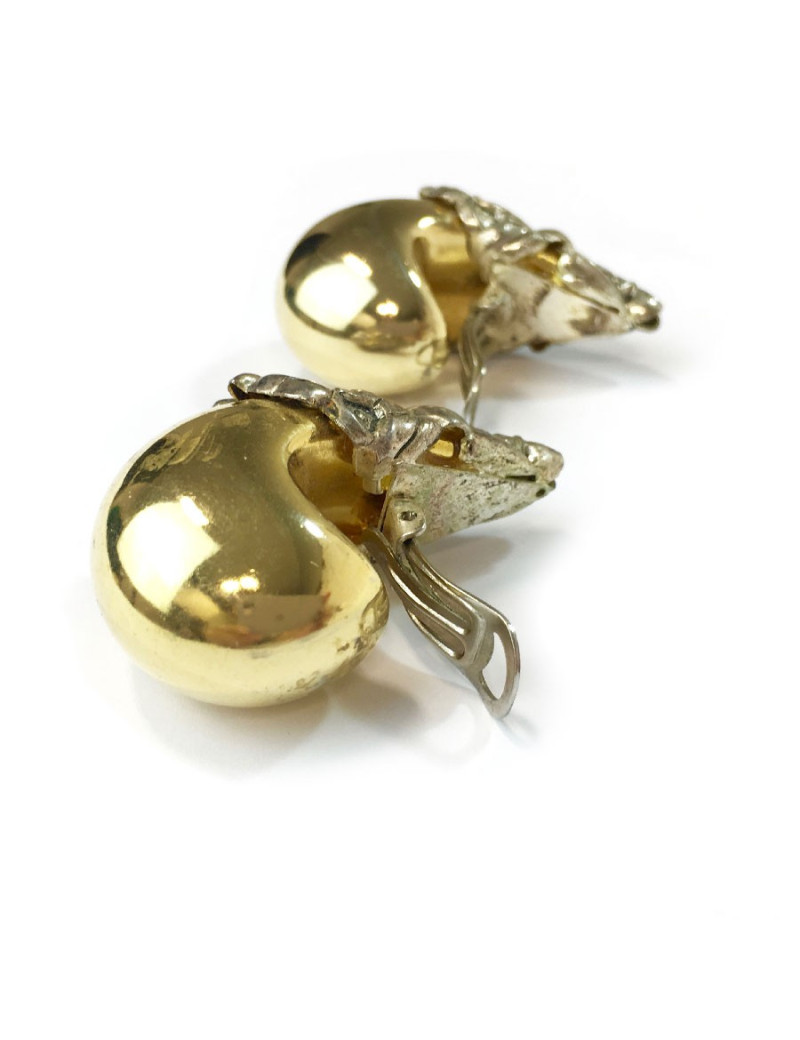 Boucles d'oreille clips ISABEL CANOVAS bicolores dorées et argent