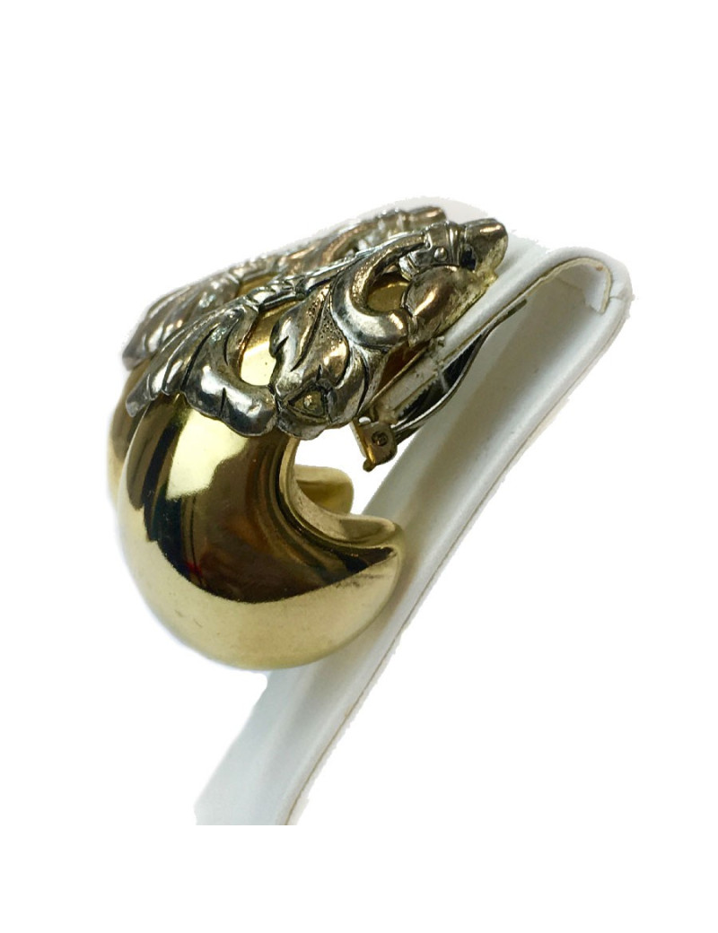 Boucles d'oreille clips ISABEL CANOVAS bicolores dorées et argent