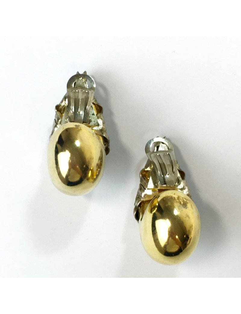 Boucles d'oreille clips ISABEL CANOVAS bicolores dorées et argent