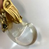 Boucles d'oreille clips ISABEL CANOVAS dorées et transparentes