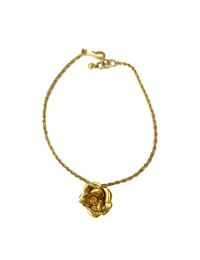 Collier CHANEL camélia doré