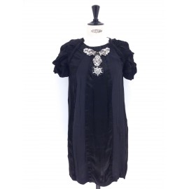 Dress PRADA black silk T 40