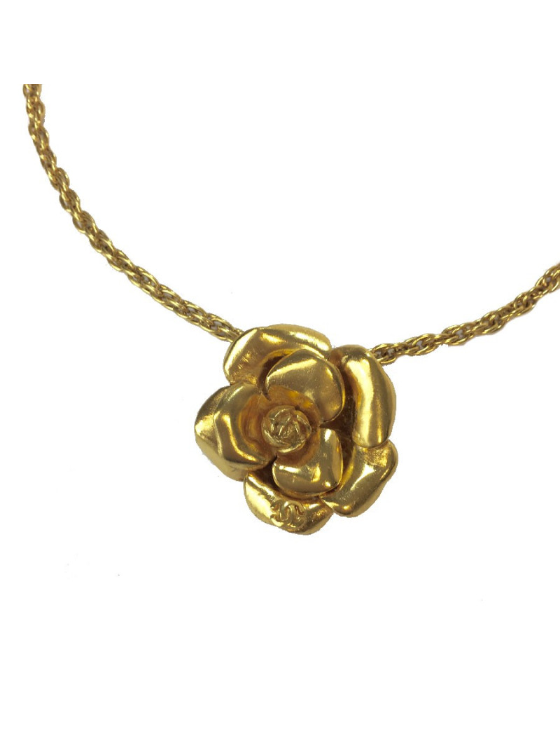 Collier CHANEL camélia doré