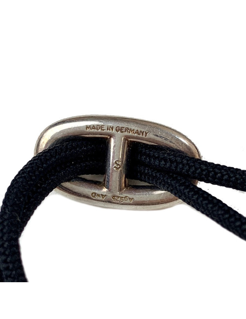 Collier HERMES Skipper cordon et chaîne d'ancre argent