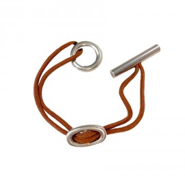 Bracelet HERMES cordon brique et boucle chaîne d'ancre