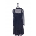 Dress PRADA black silk T 40IT