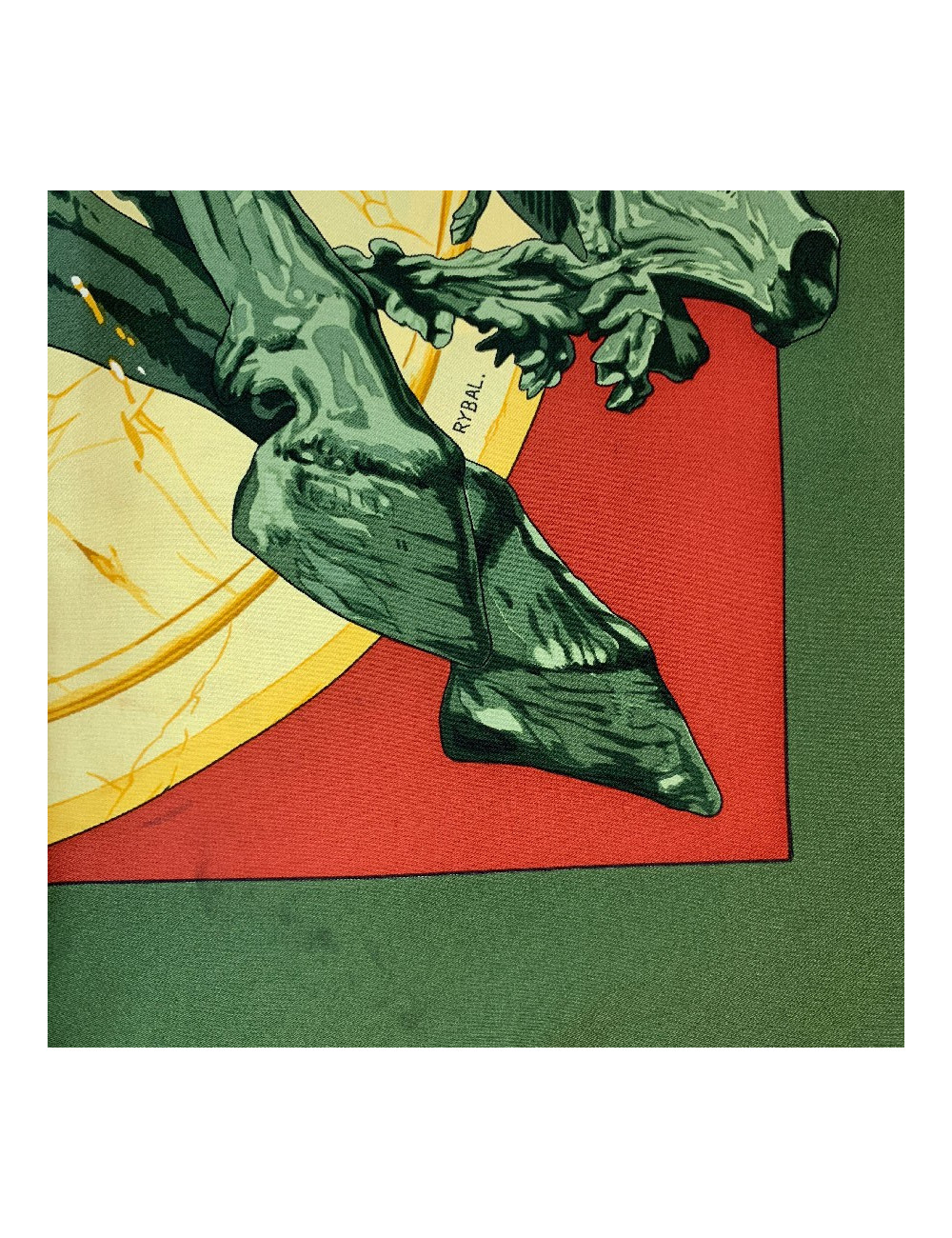 Carré 90 x90 HERMES soie 100 % "La fontaine de Bartholdi"