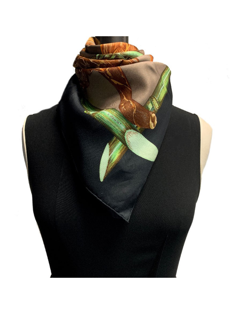 Carré HERMÈS Jardin Créole noir