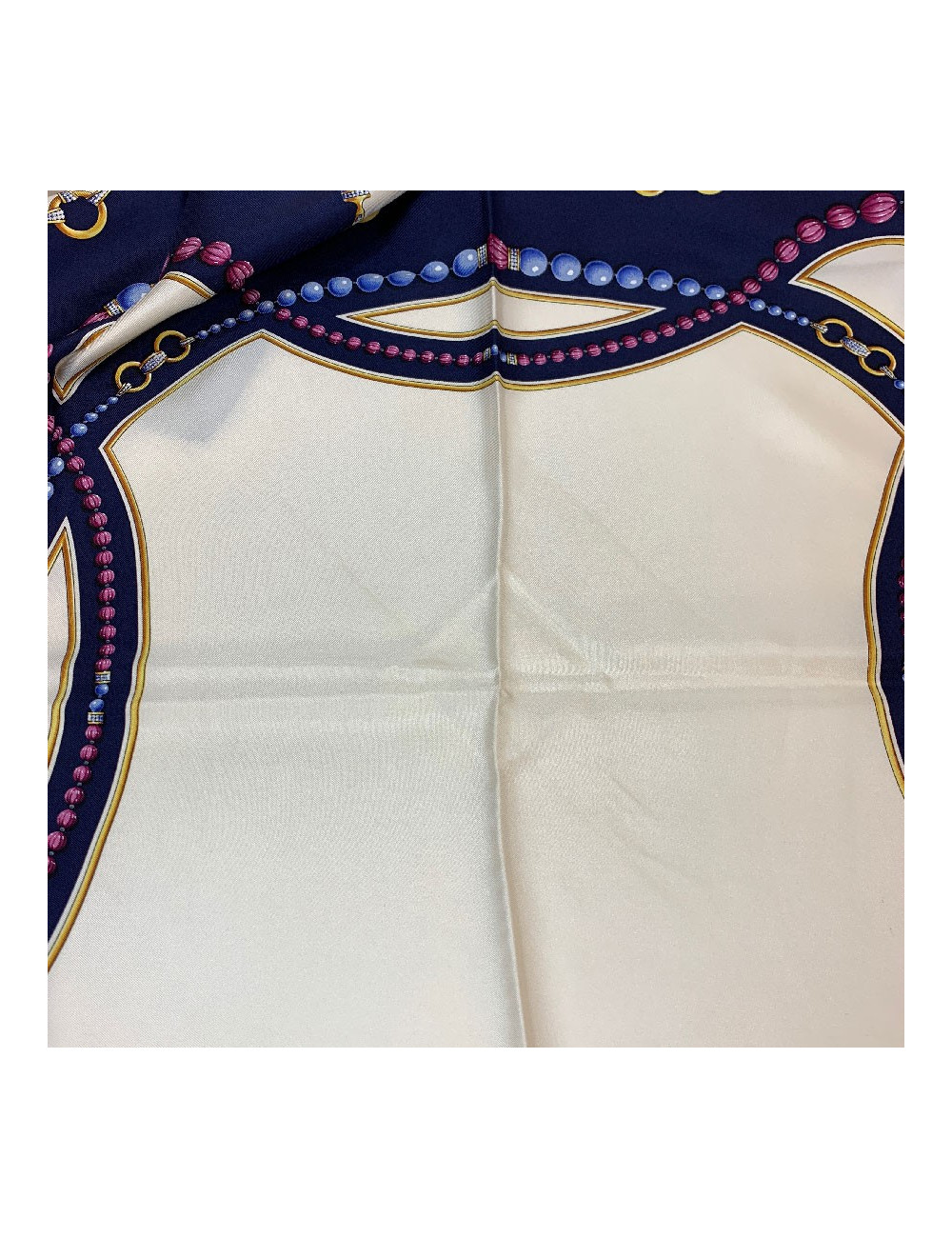 Carré CARTIER Must de Cartier en soie bleu marine