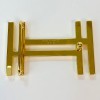 Boucle de ceinture HERMES H en métal doré brillant et mat