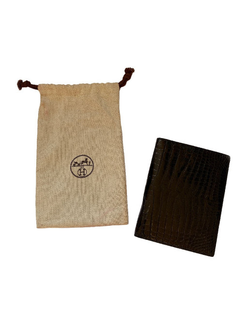 Porte cartes HERMES crocodile porosus 