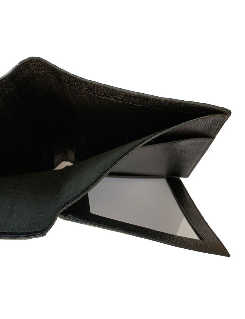 Portefeuille HERMES crocodile noir