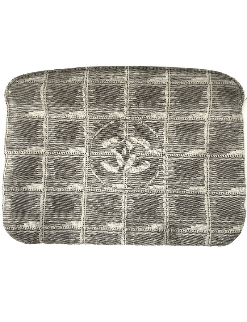 Pochette CHANEL toile monogram grise