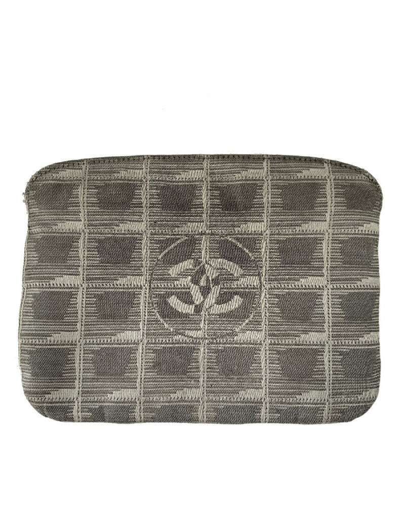 Pochette CHANEL toile monogram grise