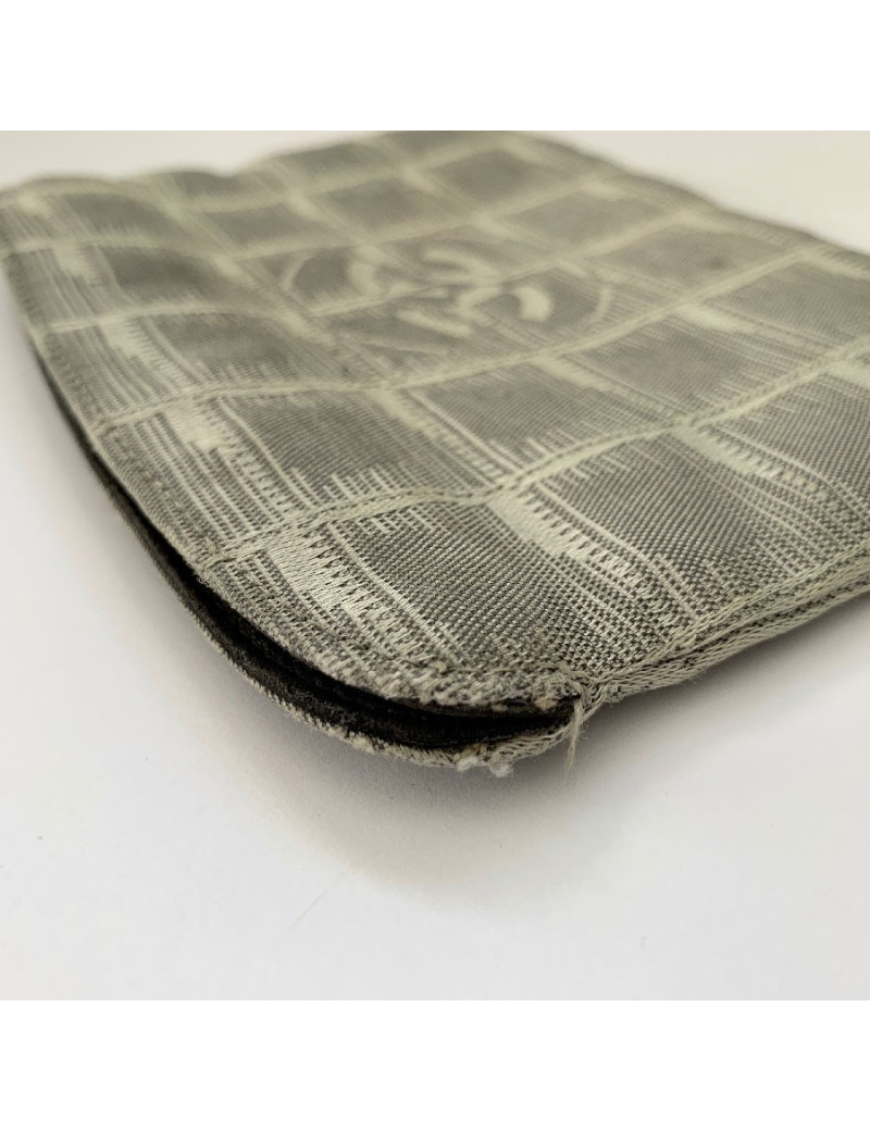 Pochette CHANEL toile monogram grise