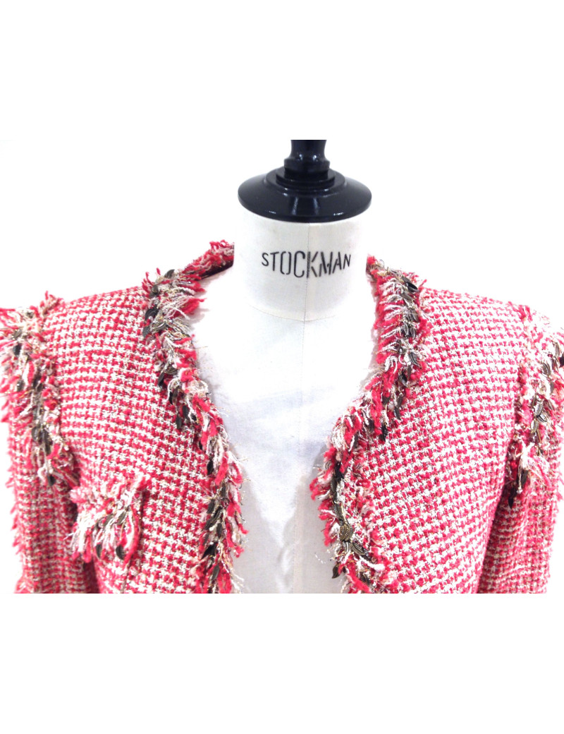Red and white tweed jacket CHANEL