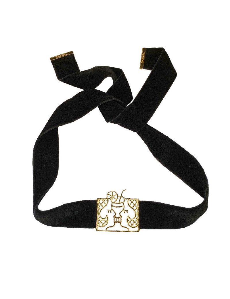 Ceinture CHANEL velours noir