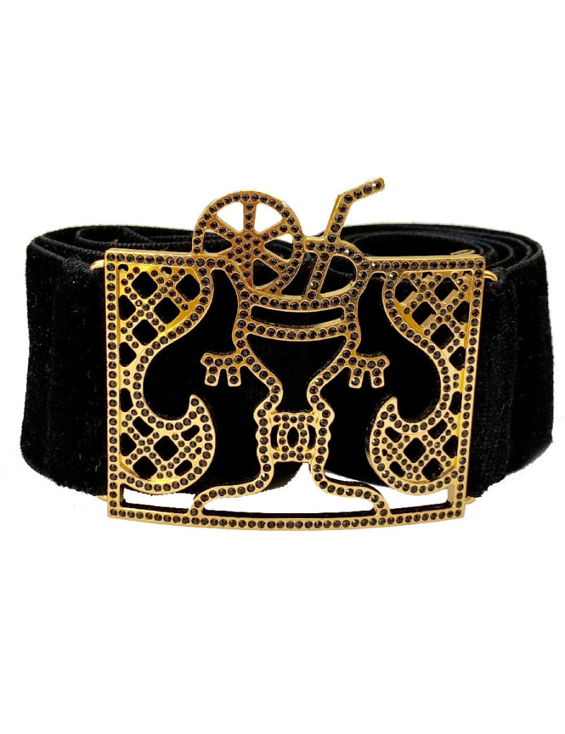 Ceinture CHANEL velours noir