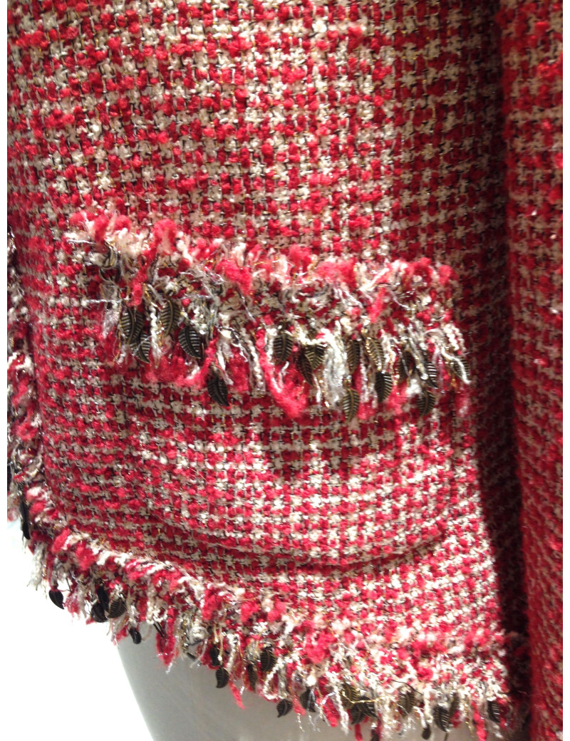 Red and white tweed jacket CHANEL