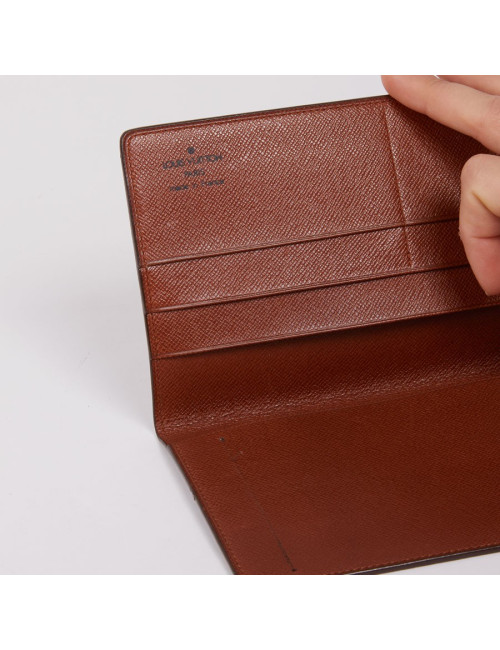 Porte-chéquier Louis Vuitton toile Monogram marron