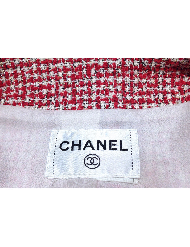 Red and white tweed jacket CHANEL