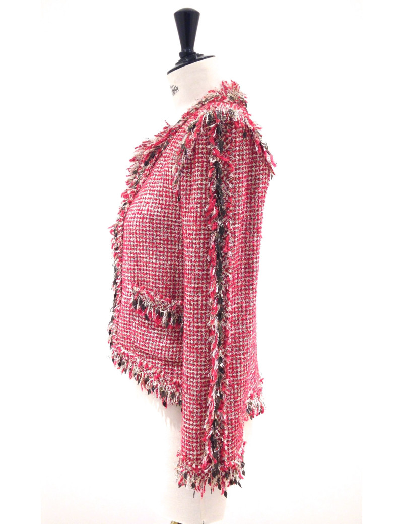 Red and white tweed jacket CHANEL