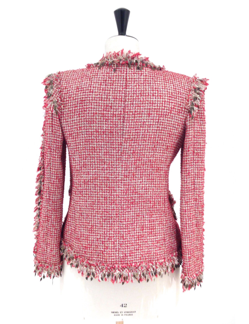 Red and white tweed jacket CHANEL