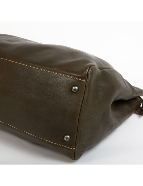 Sac FENDI peekaboo cuir grainé bicolore