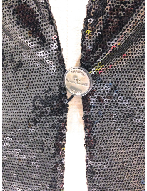 Black sequins T40 CHANEL jacket