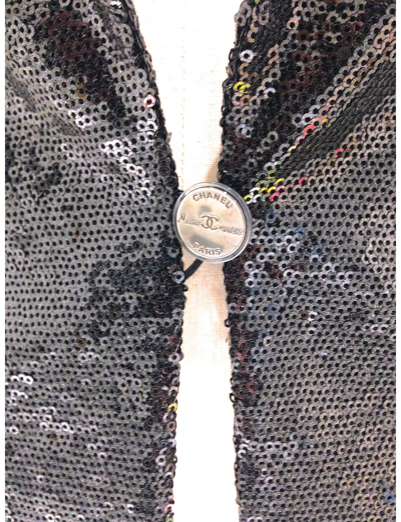 Veste à sequins noirs T40 CHANEL